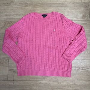 Pink Ralph Lauren Cable Knit Sweater Jumper